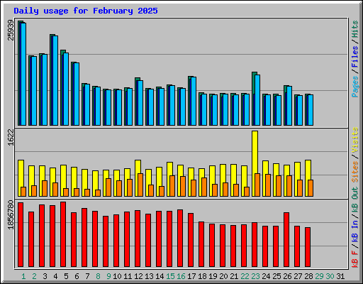 Daily usage for February 2025