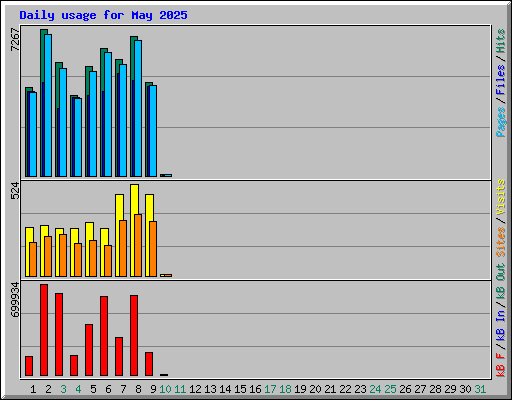 Daily usage for May 2025