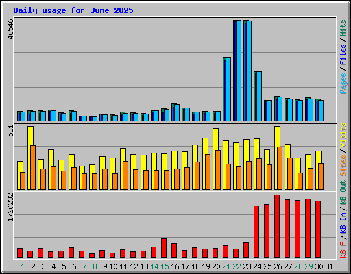 Daily usage for June 2025
