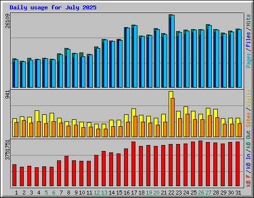 Daily usage for July 2025