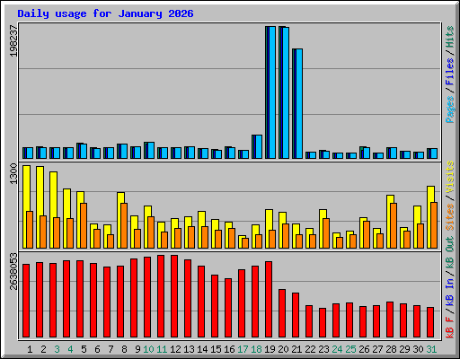 Daily usage for January 2026
