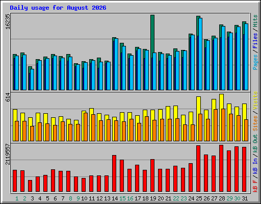 Daily usage for August 2026