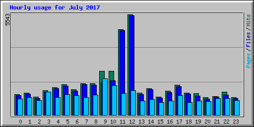 Hourly usage for July 2017