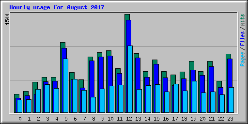 Hourly usage for August 2017