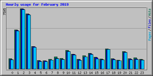 Hourly usage for February 2019