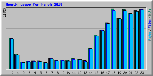 Hourly usage for March 2019