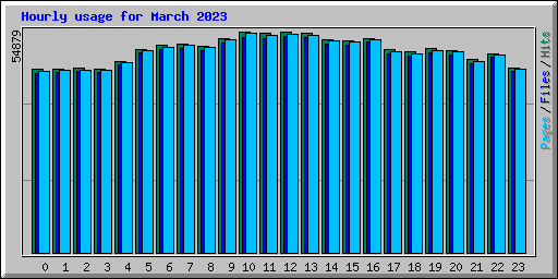 Hourly usage for March 2023