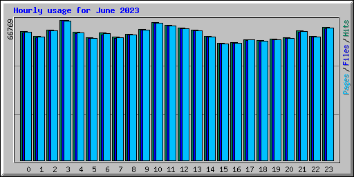 Hourly usage for June 2023