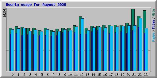 Hourly usage for August 2026
